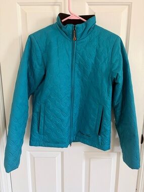Women's Blue-Green Quilted Zip-Up Puffer Jacket